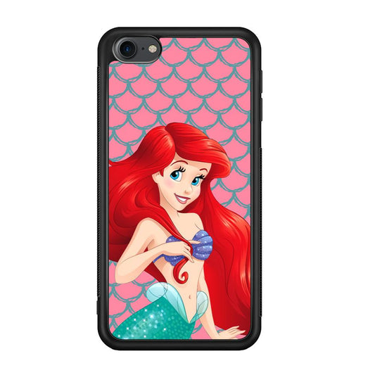 Ariel The Beauty Princess of Mermaid iPod Touch 6 Case-Rubber Black (2D Case)-Oxvistore