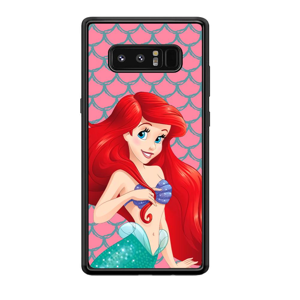 Ariel The Beauty Princess of Mermaid Samsung Galaxy Note 8 Case-Rubber Black (2D Case)-Oxvistore
