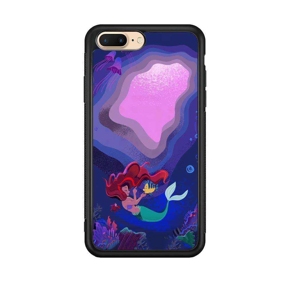 Ariel The Princess Deep of The Sea iPhone 7 Plus Case-Rubber Black (2D Case)-Oxvistore
