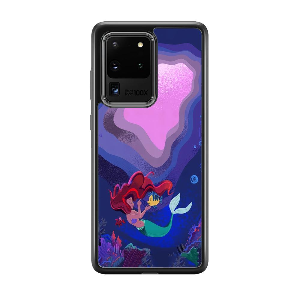 Ariel The Princess Deep of The Sea Samsung Galaxy S20 Ultra Case-Rubber Black (2D Case)-Oxvistore