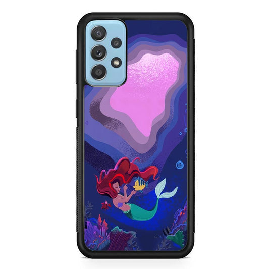 Ariel The Princess Deep of The Sea Samsung Galaxy A72 Case-Rubber Black (2D Case)-Oxvistore