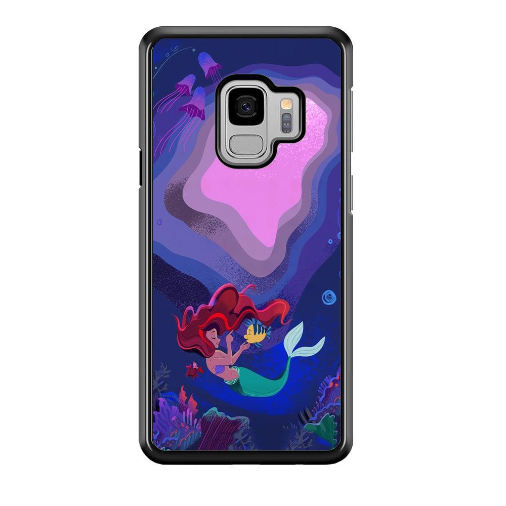 Ariel The Princess Deep of The Sea Samsung Galaxy S9 Case-Rubber Black (2D Case)-Oxvistore