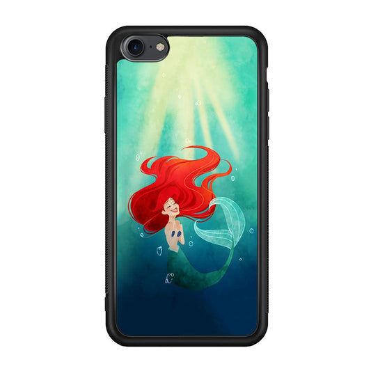 Ariel The Princess Happiness of Heart iPhone 7 Case-Rubber Black (2D Case)-Oxvistore