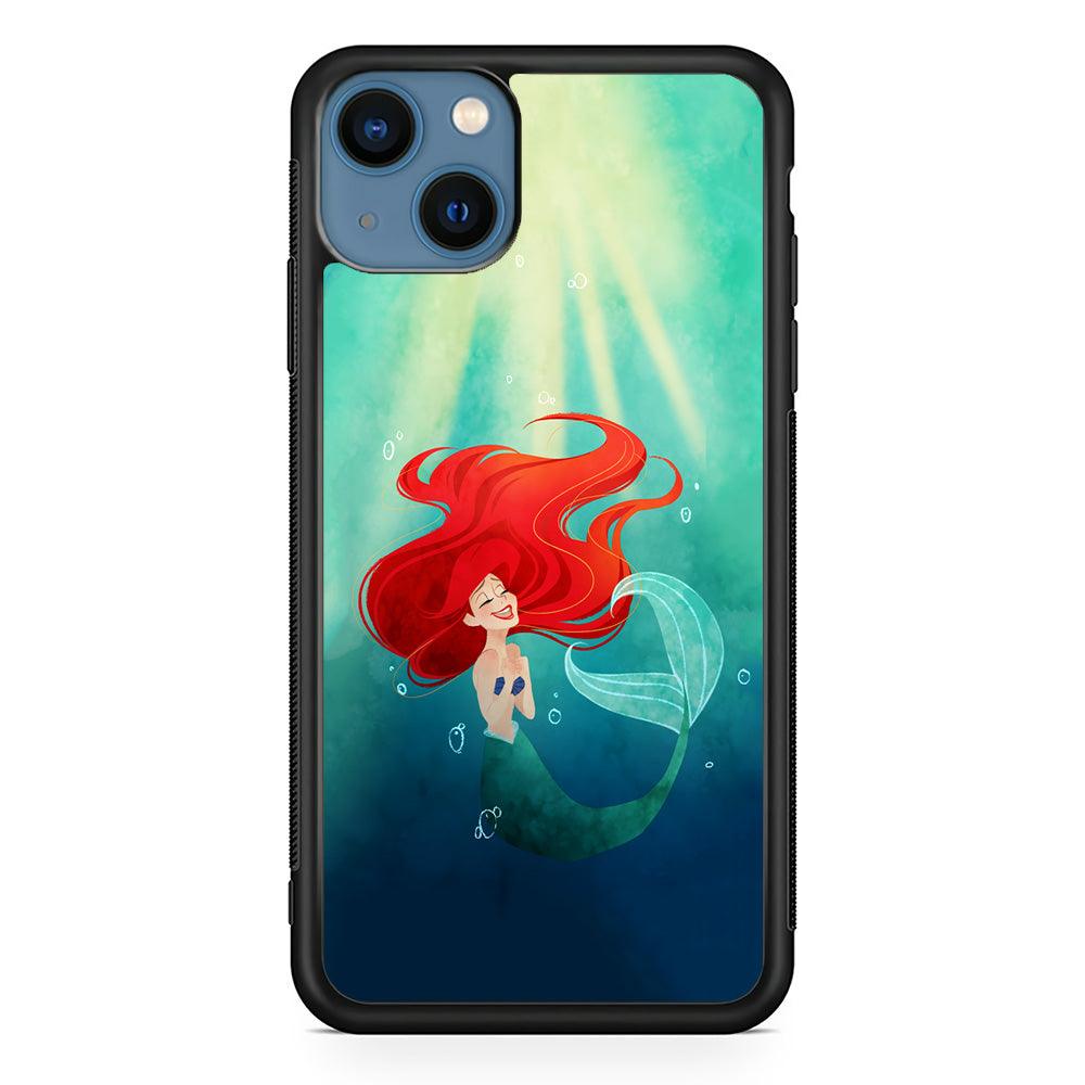 Ariel The Princess Happiness of Heart iPhone 15 Plus Case-Rubber Black (2D Case)-Oxvistore