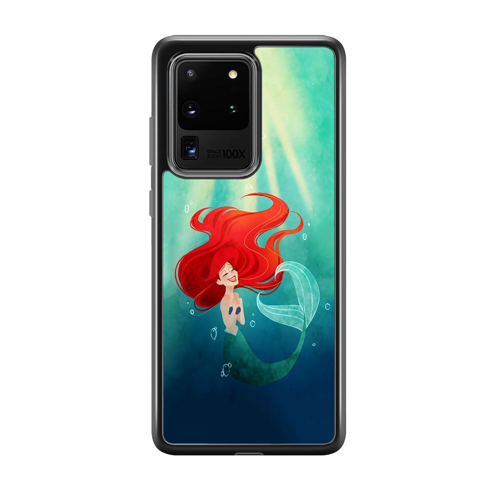 Ariel The Princess Happiness of Heart Samsung Galaxy S20 Ultra Case-Rubber Black (2D Case)-Oxvistore