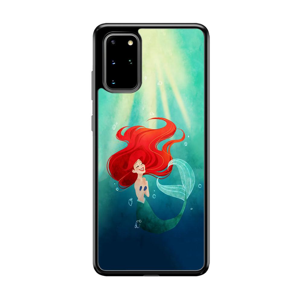 Ariel The Princess Happiness of Heart Samsung Galaxy S20 Plus Case-Rubber Black (2D Case)-Oxvistore