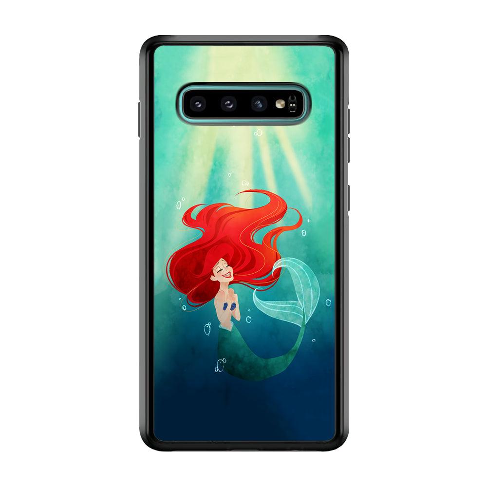Ariel The Princess Happiness of Heart Samsung Galaxy S10 Case-Rubber Black (2D Case)-Oxvistore