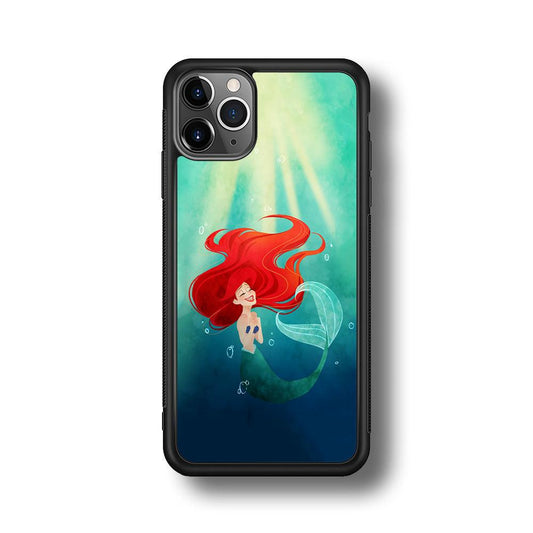 Ariel The Princess Happiness of Heart iPhone 11 Pro Max Case-Rubber Black (2D Case)-Oxvistore