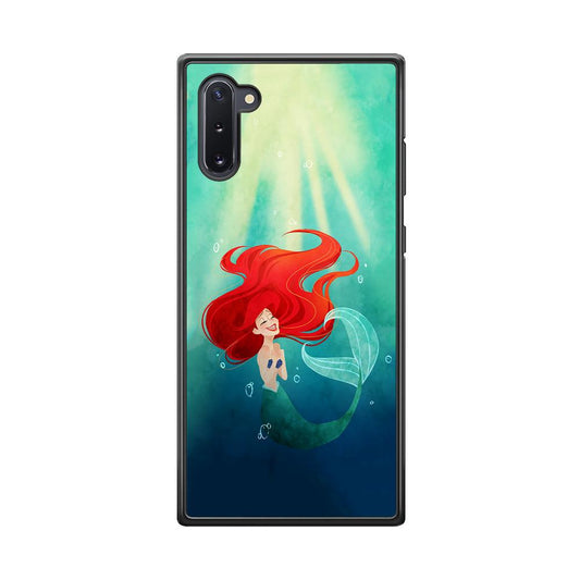Ariel The Princess Happiness of Heart Samsung Galaxy Note 10 Case-Rubber Black (2D Case)-Oxvistore