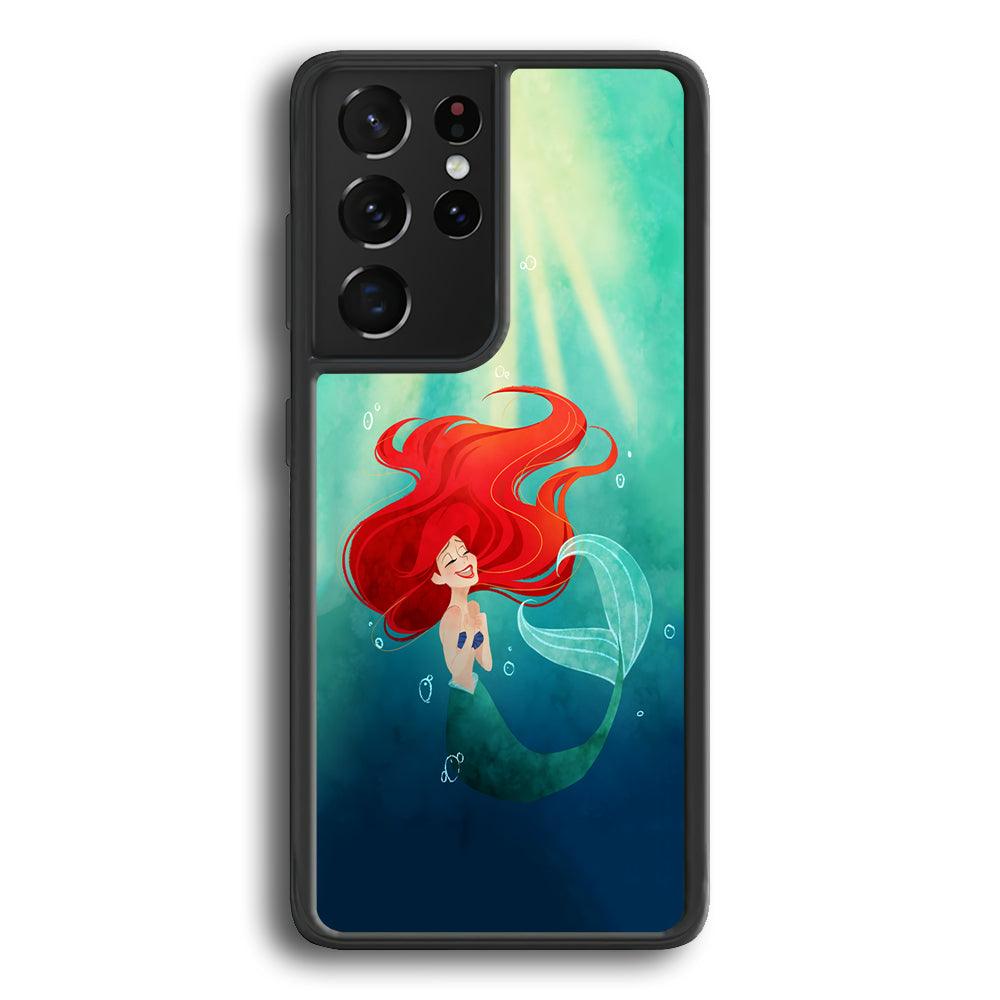 Ariel The Princess Happiness of Heart Samsung Galaxy S24 Ultra Case-Rubber Black (2D Case)-Oxvistore