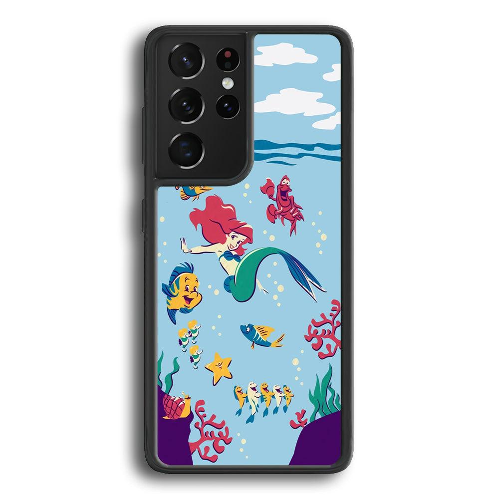 Ariel The Princess Orchestra of Sea Samsung Galaxy S24 Ultra Case-Rubber Black (2D Case)-Oxvistore