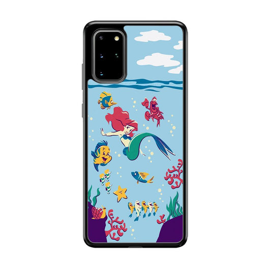 Ariel The Princess Orchestra of Sea Samsung Galaxy S20 Plus Case-Rubber Black (2D Case)-Oxvistore