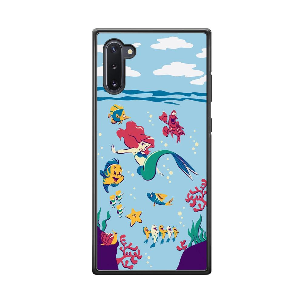Ariel The Princess Orchestra of Sea Samsung Galaxy Note 10 Case-Rubber Black (2D Case)-Oxvistore