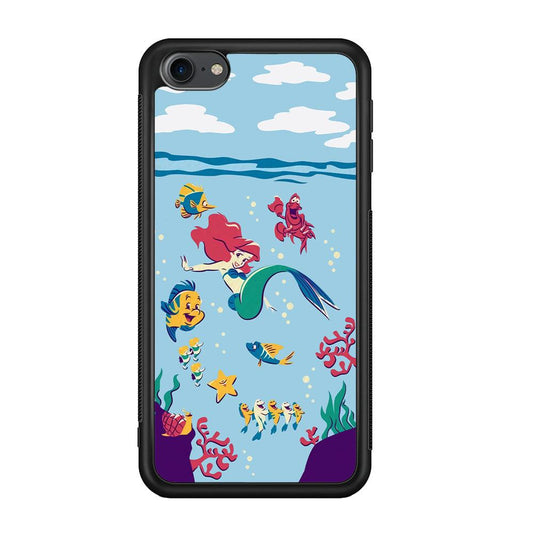 Ariel The Princess Orchestra of Sea iPod Touch 6 Case-Rubber Black (2D Case)-Oxvistore