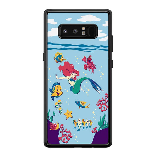 Ariel The Princess Orchestra of Sea Samsung Galaxy Note 8 Case-Rubber Black (2D Case)-Oxvistore
