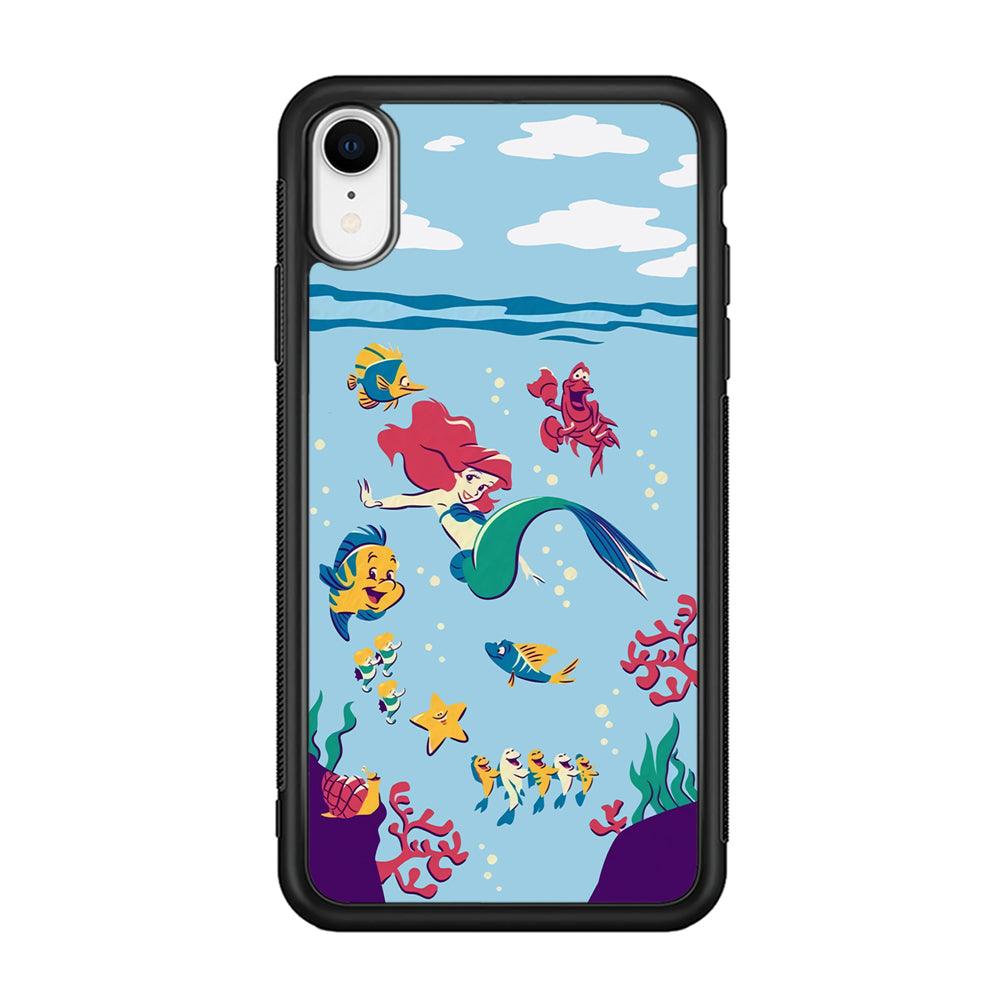 Ariel The Princess Orchestra of Sea iPhone XR Case-Rubber Black (2D Case)-Oxvistore