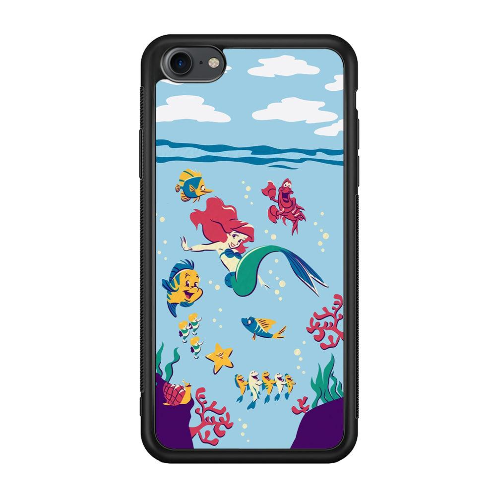Ariel The Princess Orchestra of Sea iPhone 8 Case-Rubber Black (2D Case)-Oxvistore