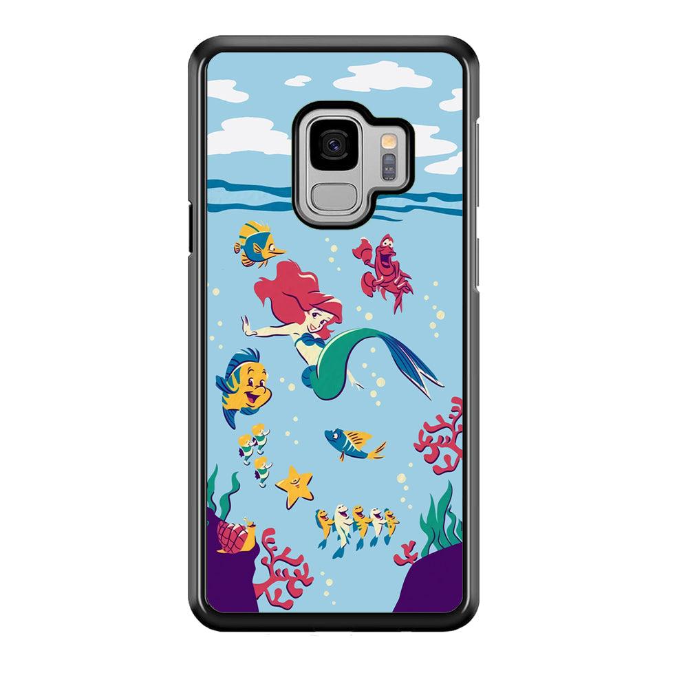 Ariel The Princess Orchestra of Sea Samsung Galaxy S9 Case-Rubber Black (2D Case)-Oxvistore