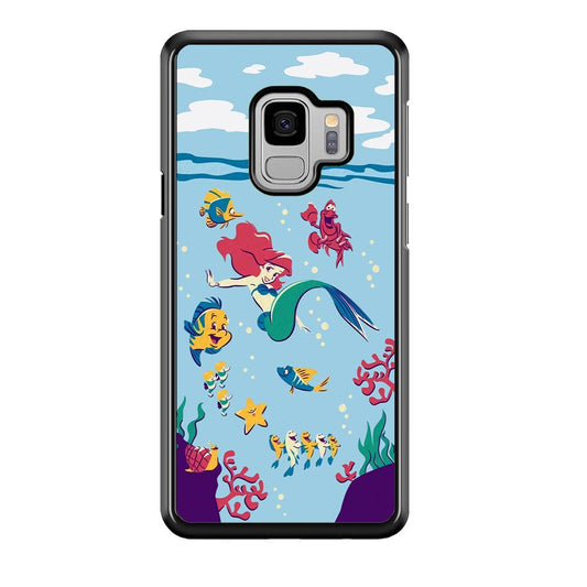 Ariel The Princess Orchestra of Sea Samsung Galaxy S9 Case-Rubber Black (2D Case)-Oxvistore