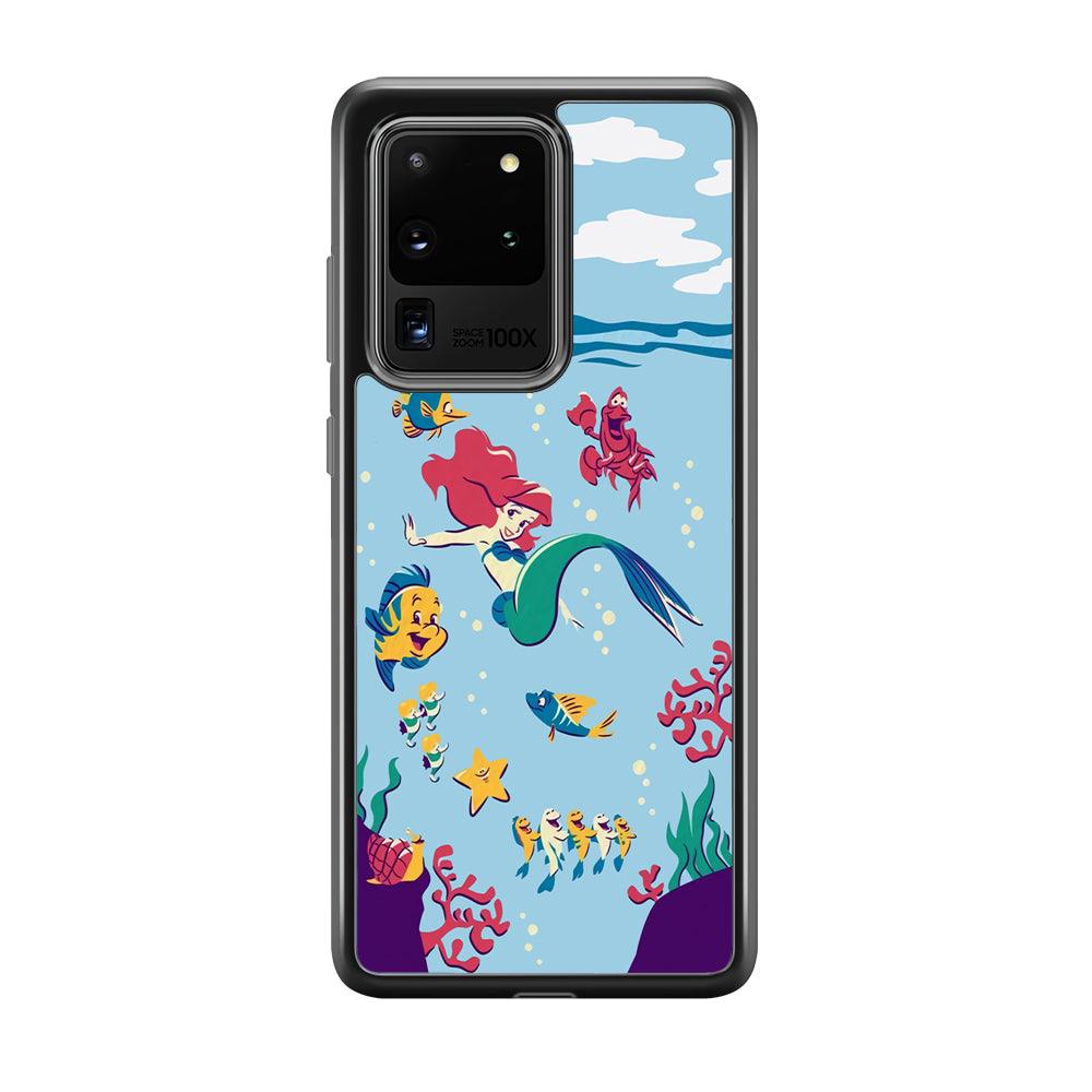 Ariel The Princess Orchestra of Sea Samsung Galaxy S20 Ultra Case-Rubber Black (2D Case)-Oxvistore