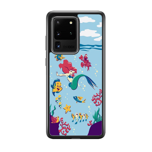 Ariel The Princess Orchestra of Sea Samsung Galaxy S20 Ultra Case-Rubber Black (2D Case)-Oxvistore