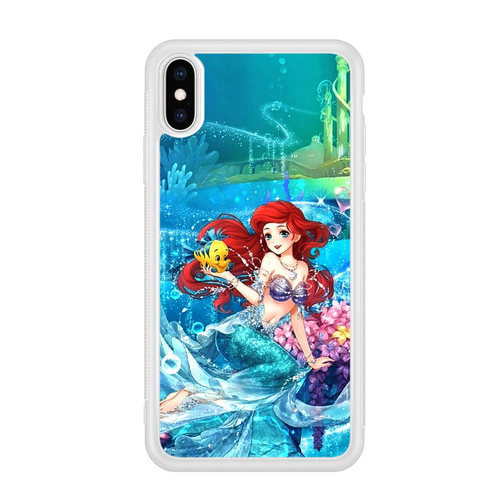 Ariel The Princess Sparkling Blue Water iPhone X Case-Oxvistore