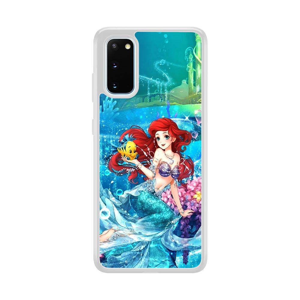 Ariel The Princess Sparkling Blue Water Samsung Galaxy S20 Case-Oxvistore