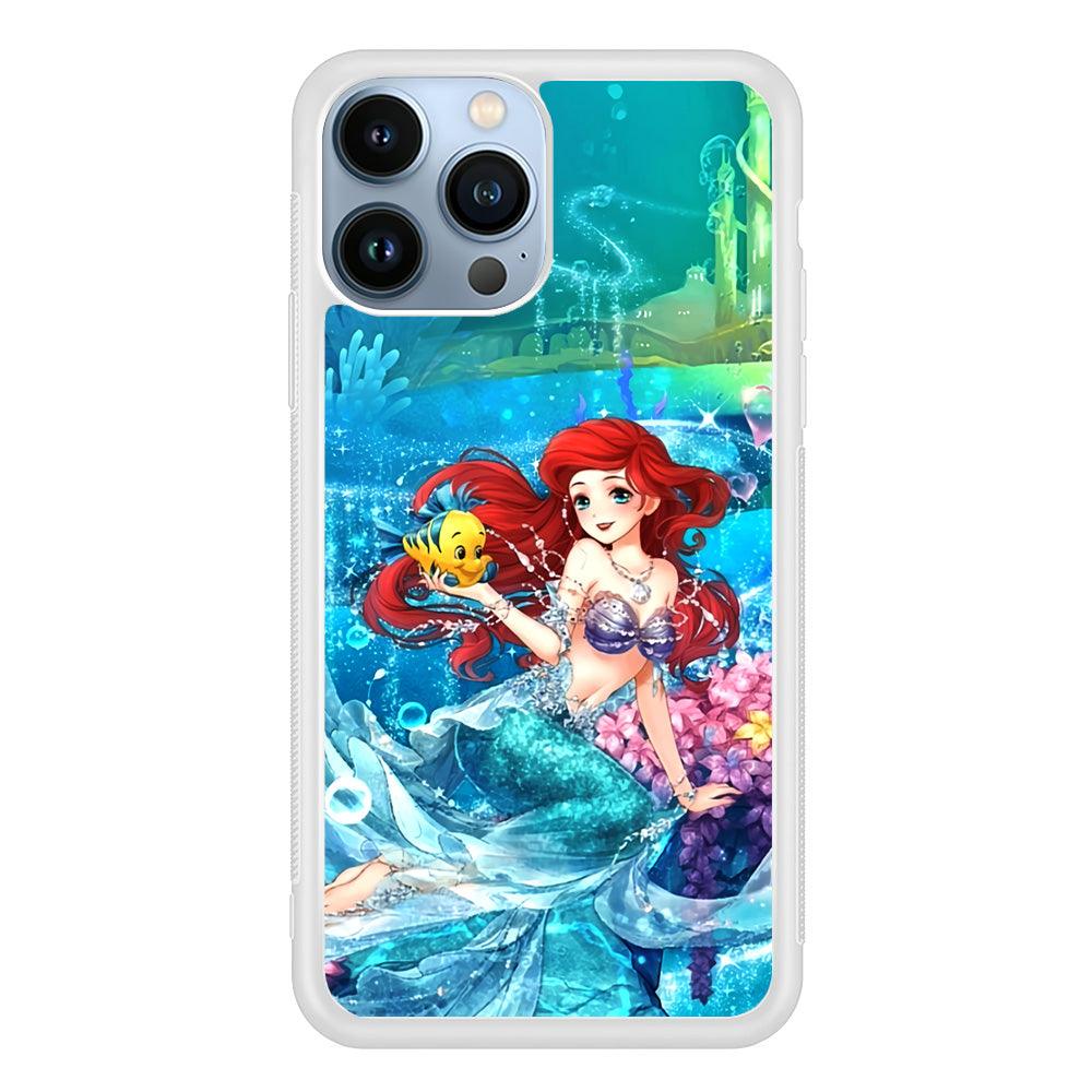 Ariel The Princess Sparkling Blue Water iPhone 14 Pro Case-Oxvistore