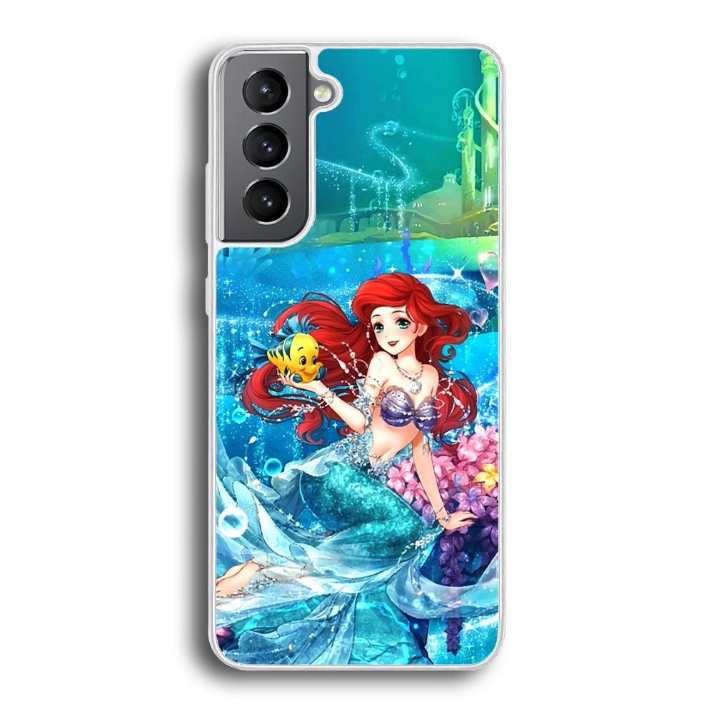 Ariel The Princess Sparkling Blue Water Samsung Galaxy S21 Plus Case-Oxvistore