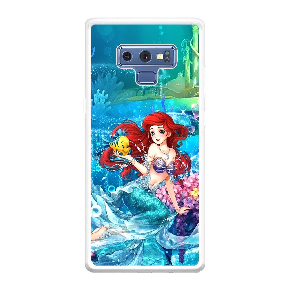 Ariel The Princess Sparkling Blue Water Samsung Galaxy Note 9 Case-Oxvistore