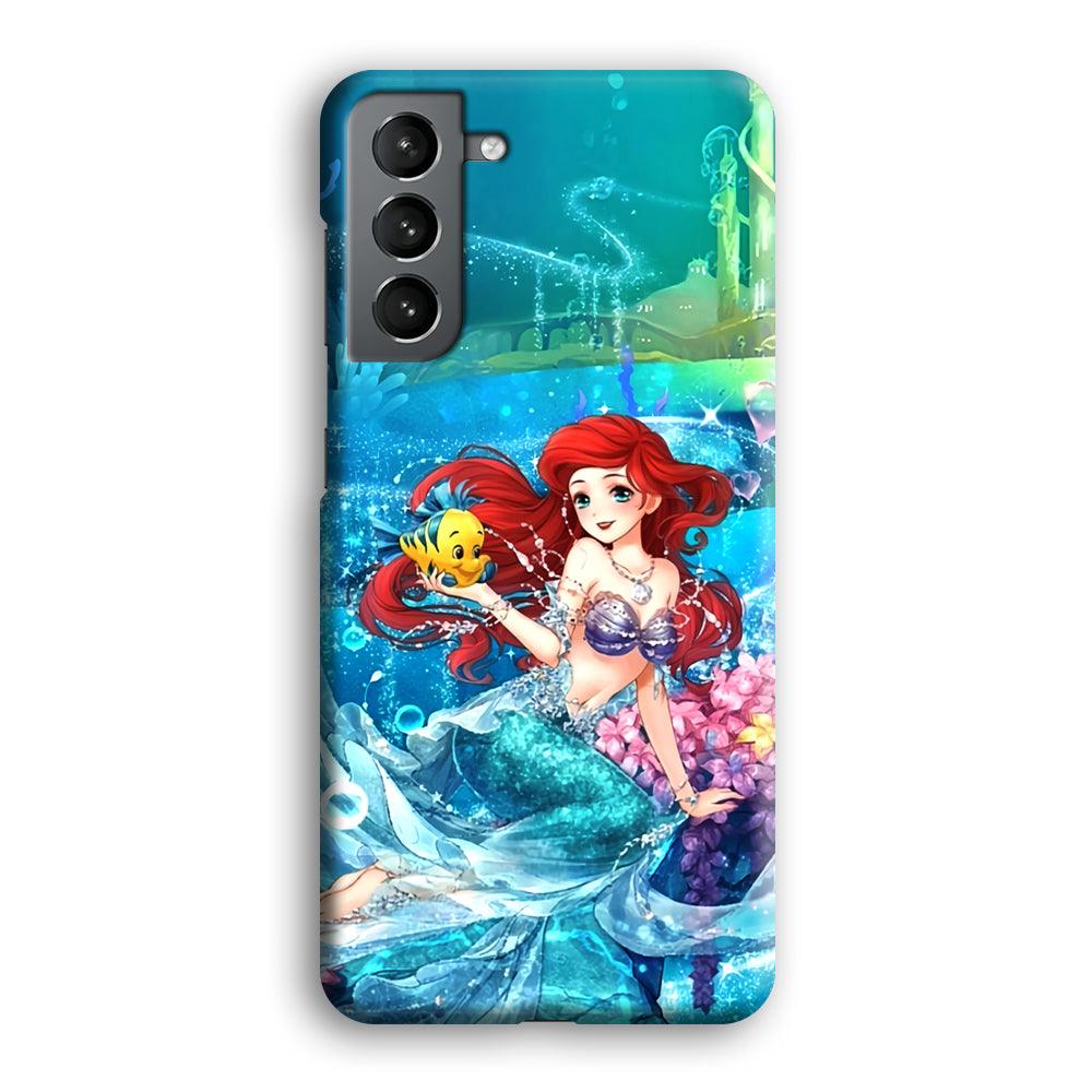 Ariel The Princess Sparkling Blue Water Samsung Galaxy S21 Case-Oxvistore