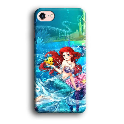 Ariel The Princess Sparkling Blue Water iPhone 8 Case-Oxvistore