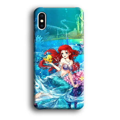 Ariel The Princess Sparkling Blue Water iPhone X Case-Oxvistore