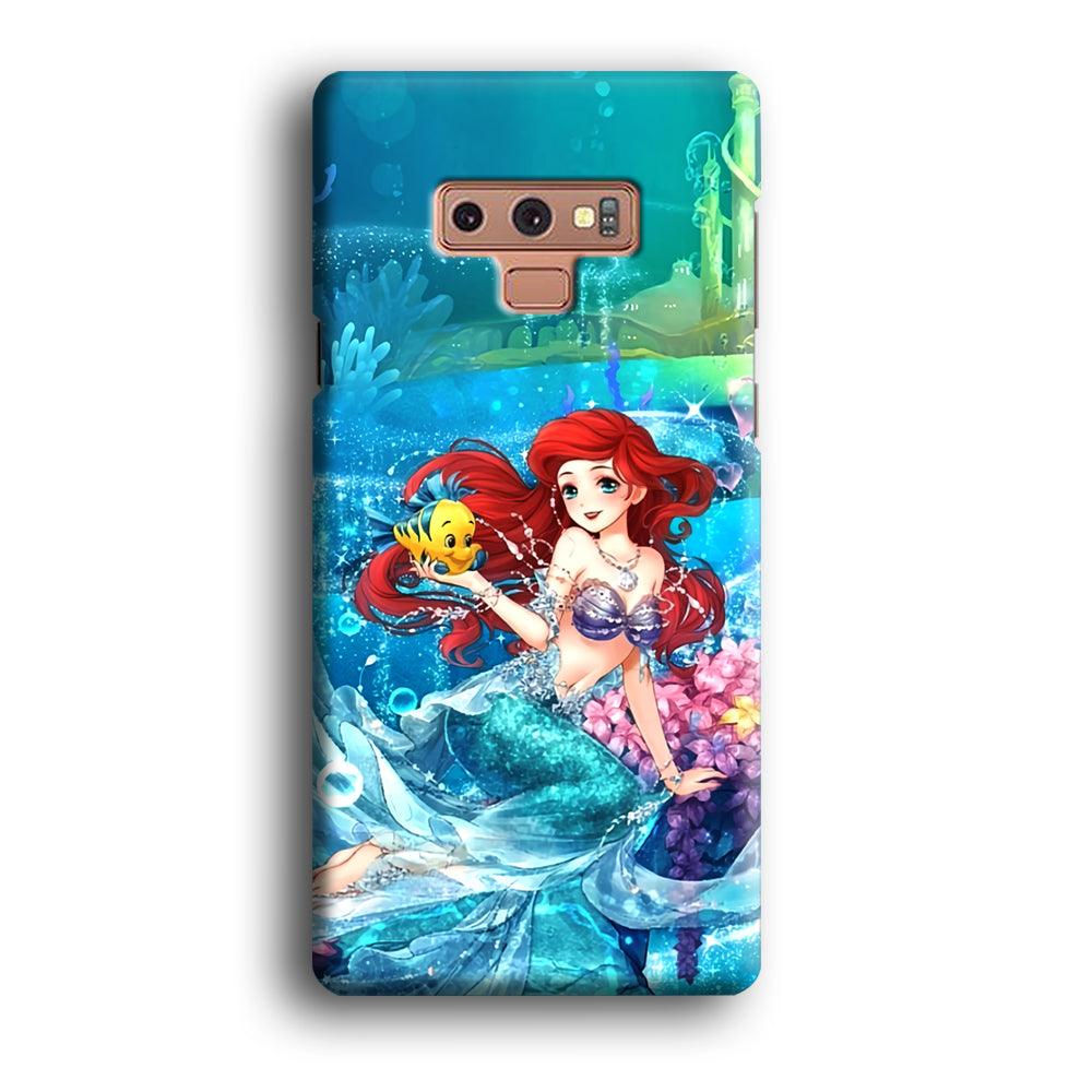 Ariel The Princess Sparkling Blue Water Samsung Galaxy Note 9 Case-Oxvistore