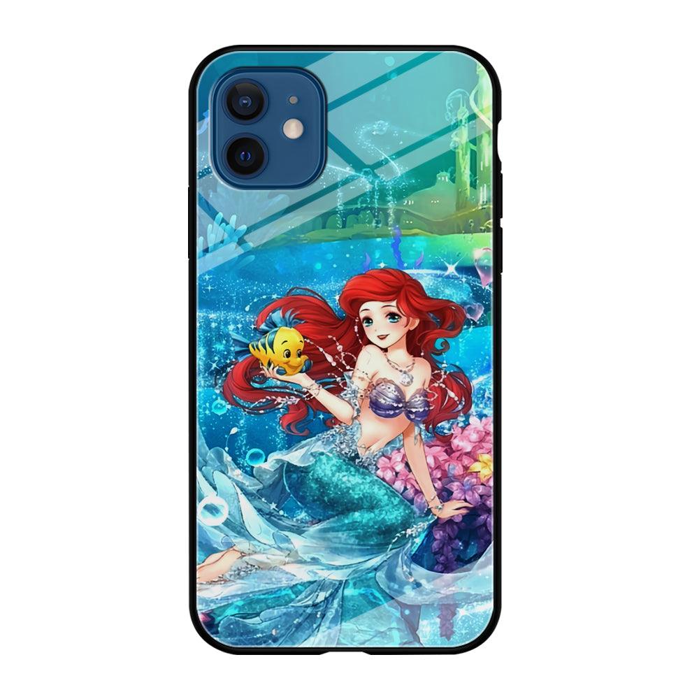 Ariel The Princess Sparkling Blue Water iPhone 12 Case-Oxvistore