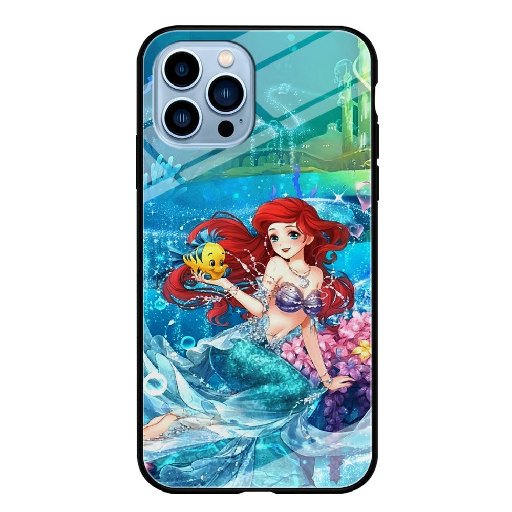 Ariel The Princess Sparkling Blue Water iPhone 14 Pro Case-Oxvistore