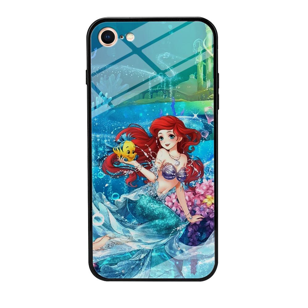 Ariel The Princess Sparkling Blue Water iPhone 8 Case-Oxvistore