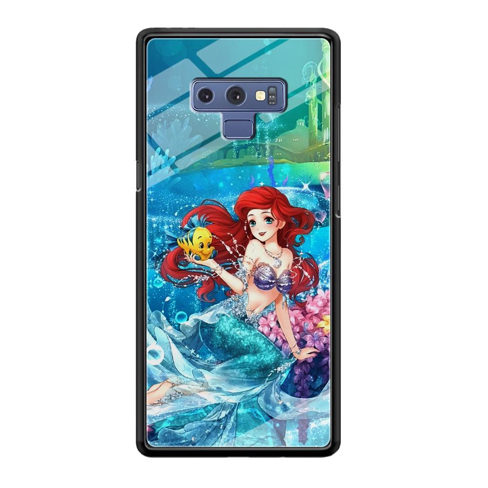 Ariel The Princess Sparkling Blue Water Samsung Galaxy Note 9 Case-Oxvistore