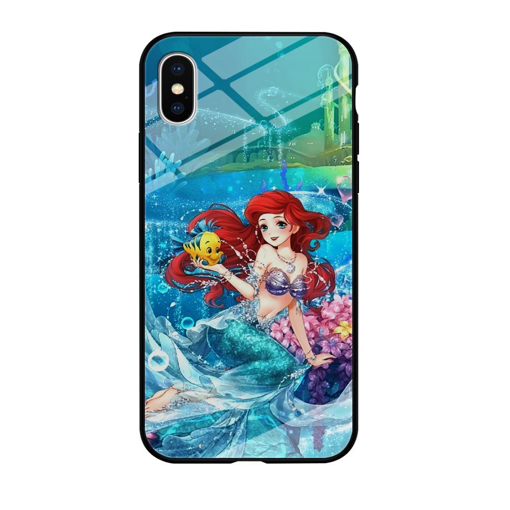 Ariel The Princess Sparkling Blue Water iPhone X Case-Oxvistore