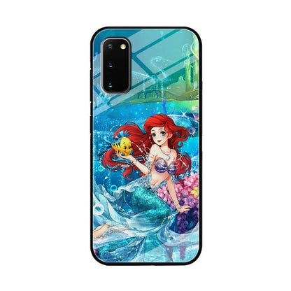 Ariel The Princess Sparkling Blue Water Samsung Galaxy S20 Case-Oxvistore