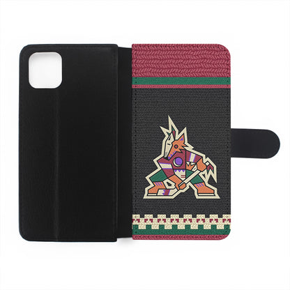 Arizona Coyotes Pattern Flip Wallet Phone Case