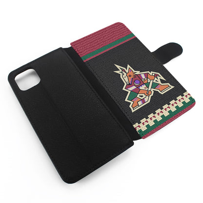 Arizona Coyotes Pattern Flip Wallet Phone Case