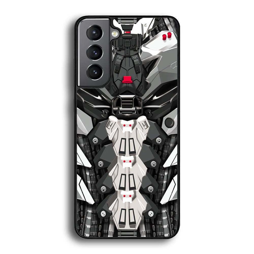 Armored Skin of Soldier Samsung Galaxy S22 Case-Rubber White (2D Case)-Oxvistore