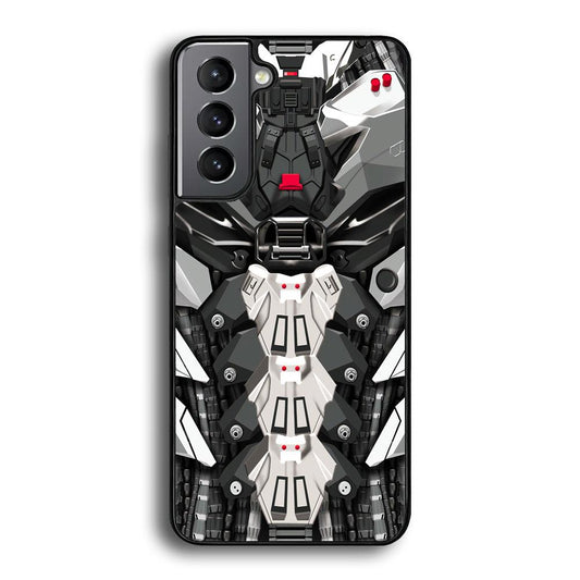 Armored Skin of Soldier Samsung Galaxy S22 Case-Rubber White (2D Case)-Oxvistore