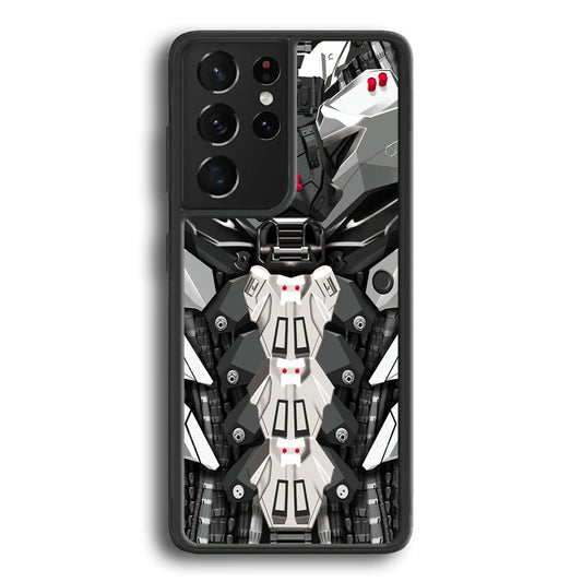 Armored Skin of Soldier Samsung Galaxy S21 Ultra Case-Rubber White (2D Case)-Oxvistore
