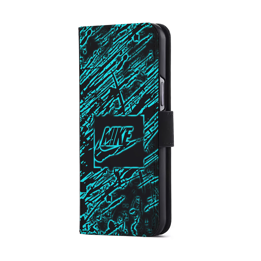 Artistic Nike Blue Abstract Flip Wallet Phone Case