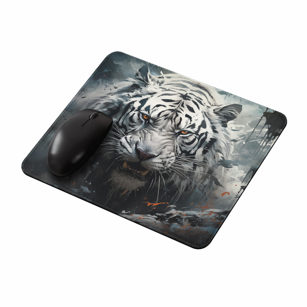 Artistic White Tiger Mouse Pads