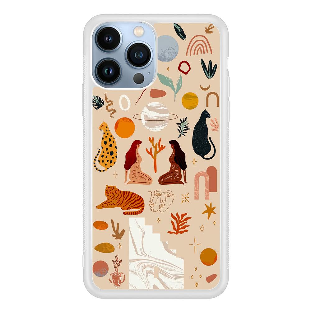 Art of Nature Women and The Tiger iPhone 14 Pro Max Case-Oxvistore