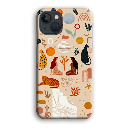 Art of Nature Women and The Tiger iPhone 15 Plus Case-Oxvistore