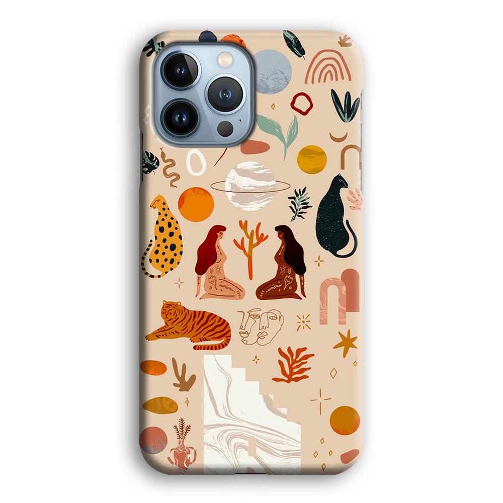 Art of Nature Women and The Tiger iPhone 15 Pro Case-Oxvistore